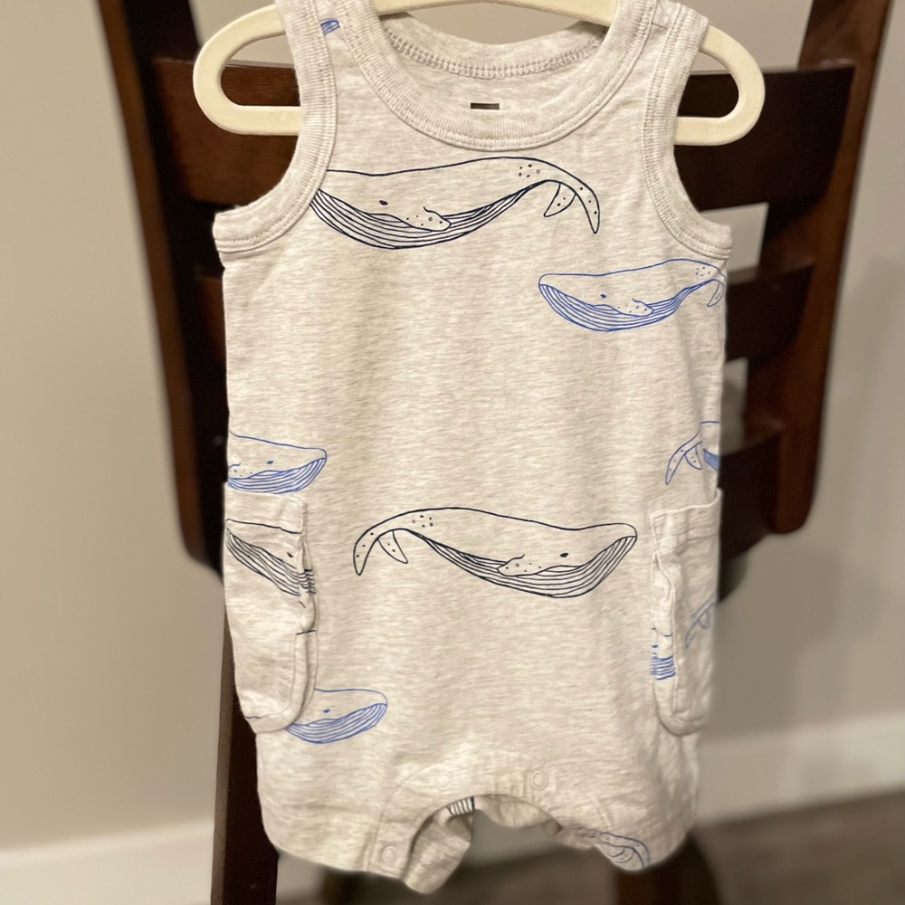 TEA whale print romper